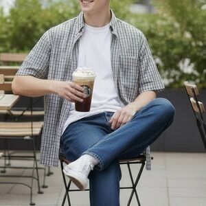 Plaid Short Sleeve Shirt